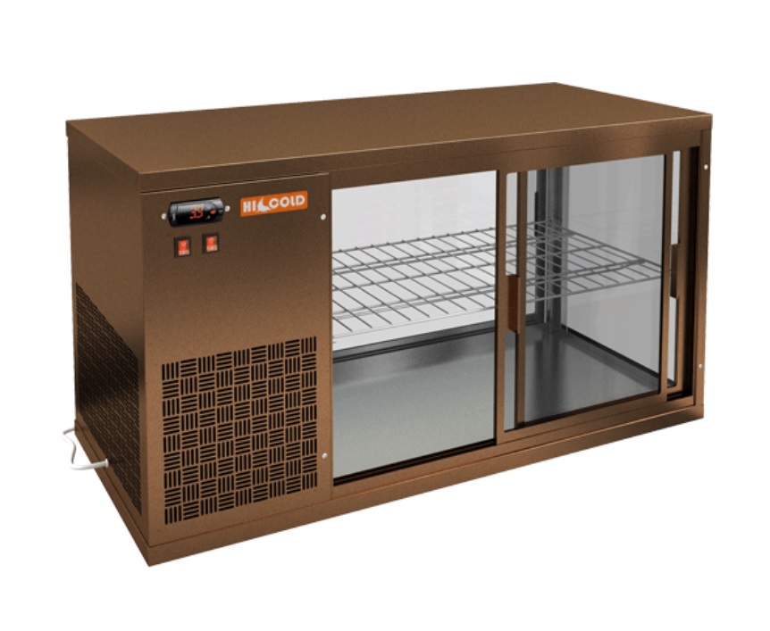 Витрина холодильная HICOLD VRL 1300 L Bronze