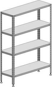 Стеллаж со сплошными полками Марихолодмаш С-4-0,4/0,95/1,8