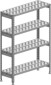 Стеллаж решетчатый Марихолодмаш С-4Р-0,4/0,95/1,8